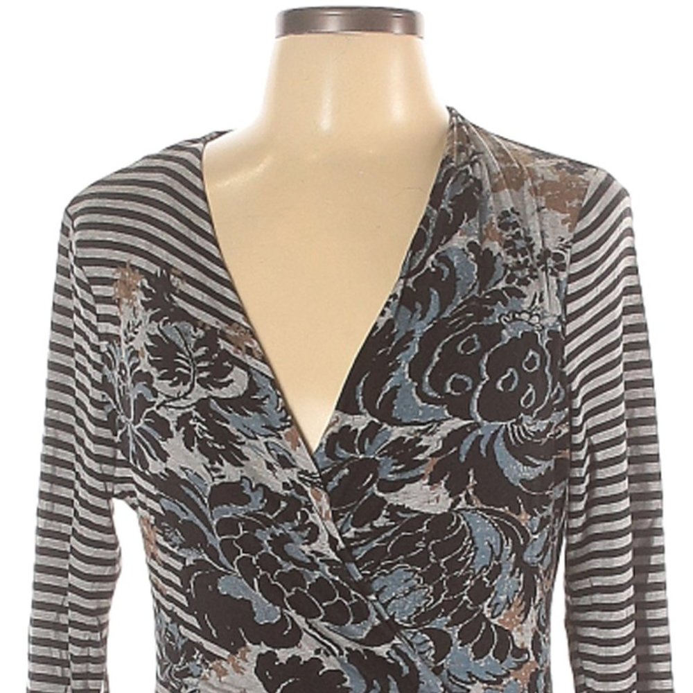 Tracy Reese Long SLeeve Gray Striped Dress - Picture 3 of 7